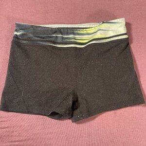Z by Zella Girl tight shorts in black with color band - size 10/12